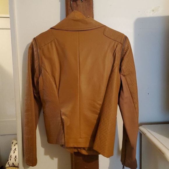 Faux leather jacket in cognac med - Picture 3 of 7